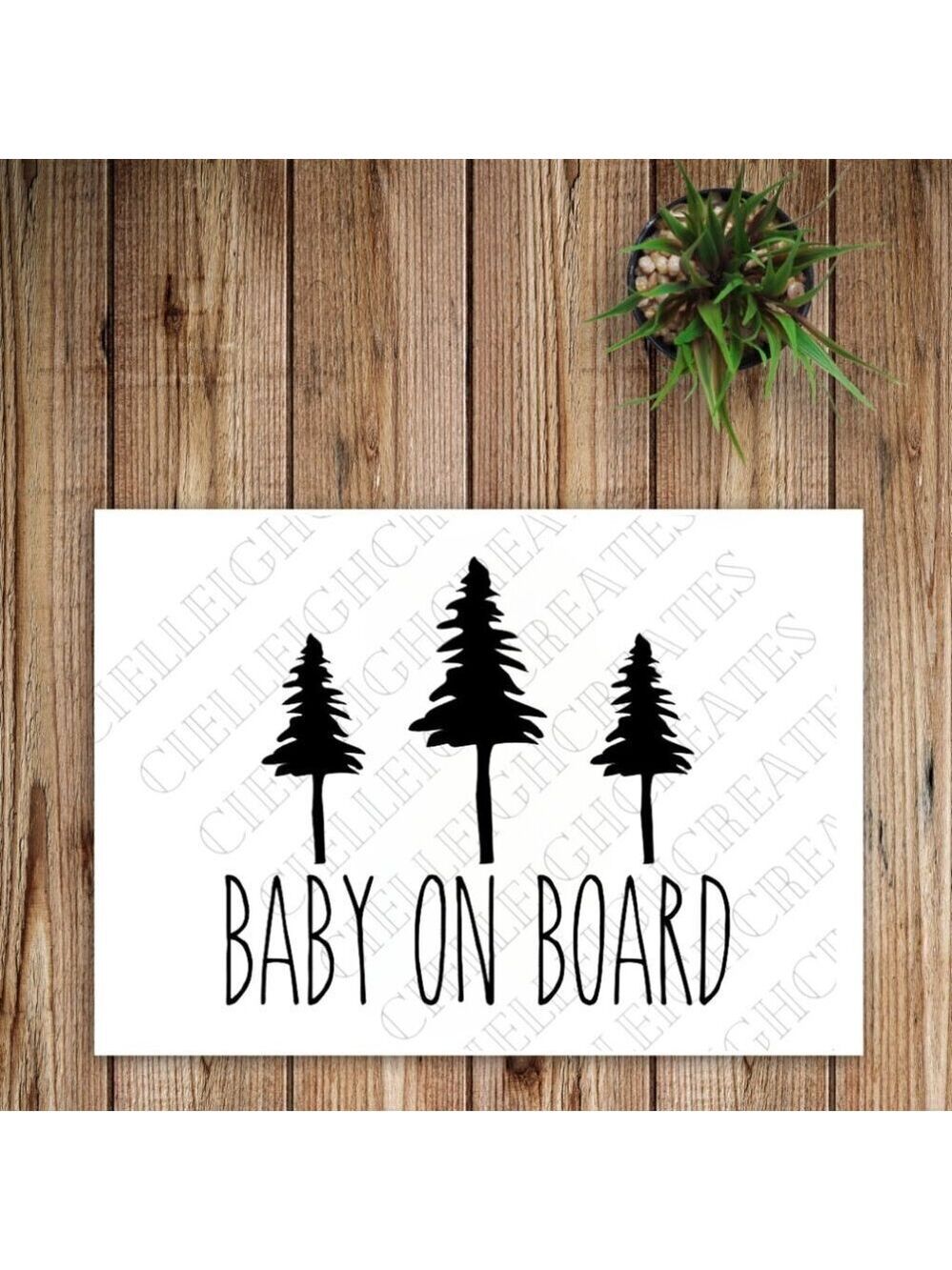 *2 for $20* Baby on Board vinyl decal Sticker Handcrafted Trees